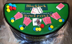 Blackjack Table Cake Poker Casino Party Gambling Cake
