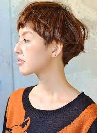 きつねマッシュ nalu pu loa ohana http www beauty navi com style detail 58465 pint ショートマッシュをベースにオレンジベージュのカラーで暖かい雰囲気にやわらかパーマをプラス ショートのヘアスタイル ヘアスタイル 女性 髪型 ショート