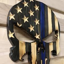 Maybe you would like to learn more about one of these? Wooden American Flag Punisher Skull Thin Blue Line Red Green Cosmic Frogs Vinyl