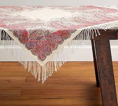 Sashi Fringed Table Throw Potterybarn Table Throw Table Cloth Pottery Barn