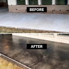 Acid stains can produce waves, swirls, marbling, and other visual affects with a minimal amount of work necessary to create the intended result. Black Concrete Stain Ideas Gallery Direct Colors Diy Home