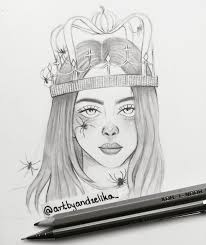 Black And White Billie Eilish Drawing Billie Eilish Drawing Sketch Fanart Artist Artbyandzelika Art Sketches Sketches Billie Eilish