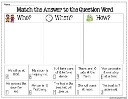 Children's stories & reading worksheets. Wh Questions For First Grade Wh Questions Activity For 5th Grade