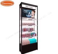 Professional Makeup Display Stands with Cabinet Metal Cosmetic Rack