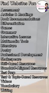 The Literary Maven The Big List Of Free Online Resources For Secondary English Language Arts Teachers Secondary English English Lesson Plans Language Arts Teacher
