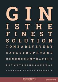 The Gin Collective Poster Range The Gin Eye Test Size A4