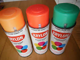 The myperfectcolor 11oz spray will cover about 20. 3 Vintage Spray Paint Cans Krylon Fluorescent Green Red Orange Yellow Orange 35 00 Picclick