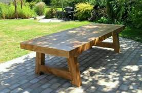 Xl Oak Beam Sleeper Garden Or Dining Table 10ft Long Made From Seasoned Beams Ebay Outdoor Wood Table Sleepers In Garden Outdoor Tables And Chairs