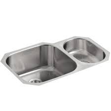 Premium range of kitchen sinks by cera. Kohler Icerock Stainless Steel One And A Half Bowl Kitchen Sink 3355 Na
