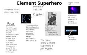 The atmosphere of mars has been found to contain 0.3 ppm of krypton. Element Superhero By Vanisa Saycocie
