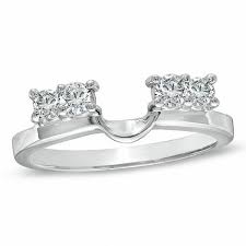 1 3 Ct T W Diamond Solitaire Enhancer In 14k White Gold Enhancer Wedding Band Bling Wedding Beautiful Wedding Rings