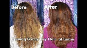 Frizzy hair tends to be drier, so you need to put moisture into it. How To Tame Frizzy Hair Hot Oil Treatment For Frizzy Dry Hair Youtube