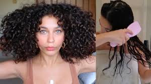 How to get beach waves with a flatiron. Curly Hair Shower Detangling Routine How To Wash And Go Jayme Jo Youtube