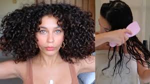 How to get beach waves with a flatiron. Curly Hair Shower Detangling Routine How To Wash And Go Jayme Jo Youtube