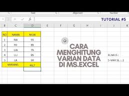 Salin contoh data di dalam tabel berikut ini dan tempel ke dalam sel a lembar kerja excel yang baru. Cara Menghitung Varian Data Di Ms Excel Youtube
