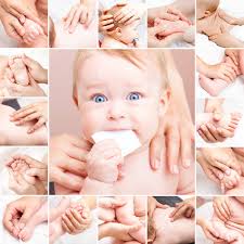 Seven Month Baby Girl S Neck Arm Hand Thumb Elbow Back Spine Head And Foot Are Manipulated By An Osteopathic Manual Therapist Or Physician Collage Stock Photo Picture And Royalty Free Image Image