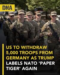 The United States has decided to withdraw at least 5,000 troops from Germany,  the Pentagon announced on Friday, amid growing tensions between President  Donald Trump and NATO allies over the ongoing conflict