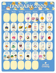 Print It Yourself Animal Crossing 2020 Birthday Calendar Rewards My Nintendo Animal Crossing Animal Crossing Characters Birthday Calendar