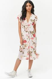 Floral Print Butterfly Sleeve Dress Forever 21 Butterfly Sleeve Dress Cotton Dress Summer Floral Print Dress Summer