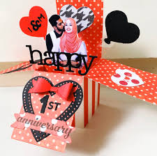 3d pop up anniversary cards unique & personalised anniversary cards find the perfect anniversary card to celebrate your relationship with a 3d pop anniversary card. Happy 1st Anniversary Handmade Pop Up Card Hobbies Toys Stationery Craft Occasions Party Supplies On Carousell
