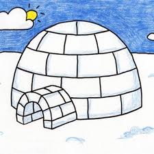 How To Draw An Igloo Art Projects For Kids House Drawing For Kids Kids Art Projects Art Projects