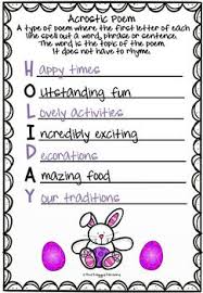 Easter Activity Acrostic Poems Acrostic Easter Writing Activity Acrostic Poem