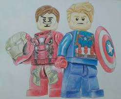 Lego Captain America And Ironman From Civil War 15 Lego Art Art Base Art
