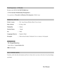 Resume Format For 12 Pass Fresher Satu Bangsaku