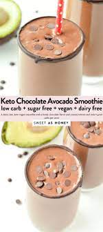 Keto Chocolate Smoothie 4g Net Carbs Recipe Chocolate Avocado Smoothie Avocado Smoothie Keto Smoothie Recipes
