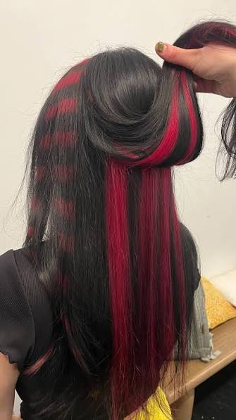 everyone is getting peekaboo hair again the world is healing 🩷🩷🩷, ., ., #hair #nychairstylist #alternativehair #chunkyhighlights #pinkhair
