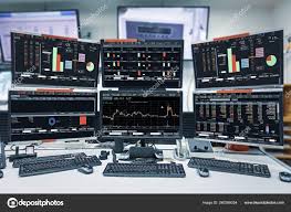 display stock market quotes chart monitor computer room