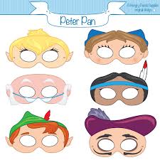 Peter Pan Printable Masks Peter Pan Mask Pan Costume Etsy Peter Pan Peter Pan Costumes Printable Masks
