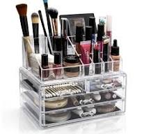 Brookstone Makeup Organizer Case - Countertop Storage With Drawers, Acrylic  Cosmetic Display Box, Vanity Organizer and Makeup Holder For Accessories