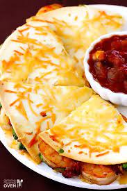 Parmesan Crusted Shrimp Quesadillas Gimme Some Oven Recipe Recipes Yummy Food Cooking Recipes