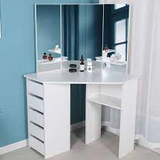 You might found another corner dressing table white better design ideas. Trule Cormier Corner Makeup Vanity With Mirror Reviews Wayfair