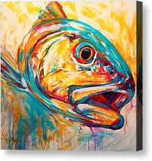 Abstract Fish Paintings Google Search Fly Fishing Art Redfish Art Art