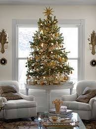 Served table for christmas dinner. Image Result For Small Christmas Tree On Table Elegant Christmas Decor Neutral Christmas Decor Small Christmas Trees Decorated