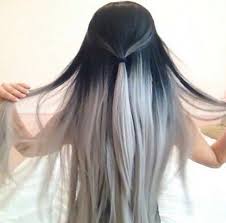The hair highlights are popular for couple of years, but the ombre becomes more and more popular in recent years. Dark Roots Tumblr Grey Ombre Hair Silver Ombre Hair Hair Styles
