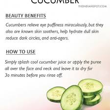Beauty Benefits Cucumber Has Skin Cooling Properties That Can Prevent Heat Boils It Also Has Anti In Cucumber Beauty Cucumber On Eyes Cucumber Juice Benefits
