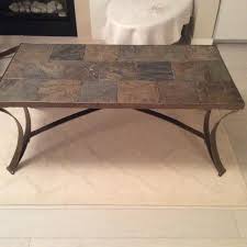 Walker edison modern geometric metal rectangle coffee table living room accent ottoman storage shelf, 40 inch, slate grey $97.19 $ 97. Best Coffee Table Slate Top With Metal Legs For Sale In Cochrane Alberta For 2021