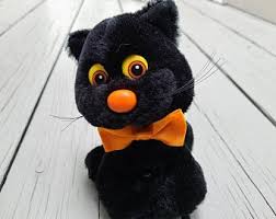 Www.amazon.com cartoon cat plush stuffed toy cute plush cartoon black cat plush gift for kids and friend black toys games. Black Cat Plush Etsy