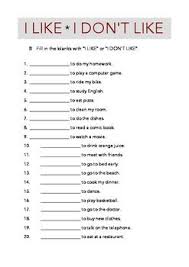 Basic Fun I Like I Don T Likefun Worksheet To Complete When Working About The Topic Journal Writing Prompts About Me Activities Instagram Story Questions