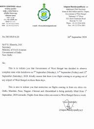 Cm mamata banerjee announced that shops and salons will open but west bengal will not be implementing the night curfew. Sreyashi Dey Auf Twitter Read Westbengal Govt Writes To Civil Aviation Ministry Seeking Complete Restriction On Flight Ops During Lockdown Dates Announced For September And Partial Ban Lifted From 6 Hotspot Cities