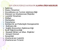 Sayısal meslekleri ve maaşları 2020 yılı listesi. Esit Agirlik Bolumler Meslekleri 2019