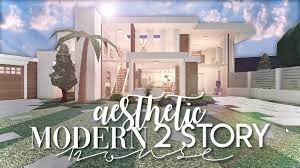 So make your dream come true by building this . Roblox Bloxburg Aesthetic Modern Family House 79k No Advanced Placement 2 Story House Build Youtube