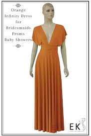Orange Infinity Dress Long Bridesmaids Gown Infinity Dress Maternity Evening Dress Long Bridesmaid Gowns
