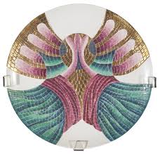 This monumental work of art is comprised of a triangular table. Judy Chicago Theodora Test Plate 5 From The Dinner Party 1975 1978 Mutualart