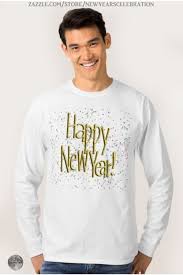 Happy New Year Gold Text On White Confetti T Shirt Zazzle Com In 2020 New Years Shirts Custom Tee Shirts Tee Shirts