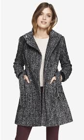 70s vintage mauve rain coat light montgomery ward fit n flare coat womens m l 10. Express Herringbone Fit And Flare Coat 248 Express Lookastic