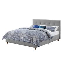 Shop for cheap and affordable willenburg linen tufted bed by ashley furniture at urban furniture outlet. Full Size Grey Linen Upholstered Platform Bed With Button Tufted Headboard Fastfurnishings Com